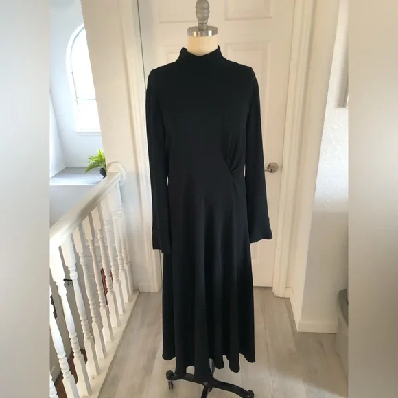 black midi dress zara ZARA WOMAN BLACK SHORT SLEEVE TIE BELT MIDI DRESS SIZE M  Whispers Dress  Agency